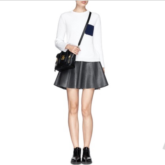 SANDRO ‘SHARLENE' CONTRAST POCKET COTTON SWEATER - Picture 4 of 11